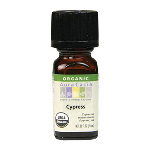 Aura Cacia Aromatherapy 100% Organic Essential Oil, Cypress - 0.25 Oz